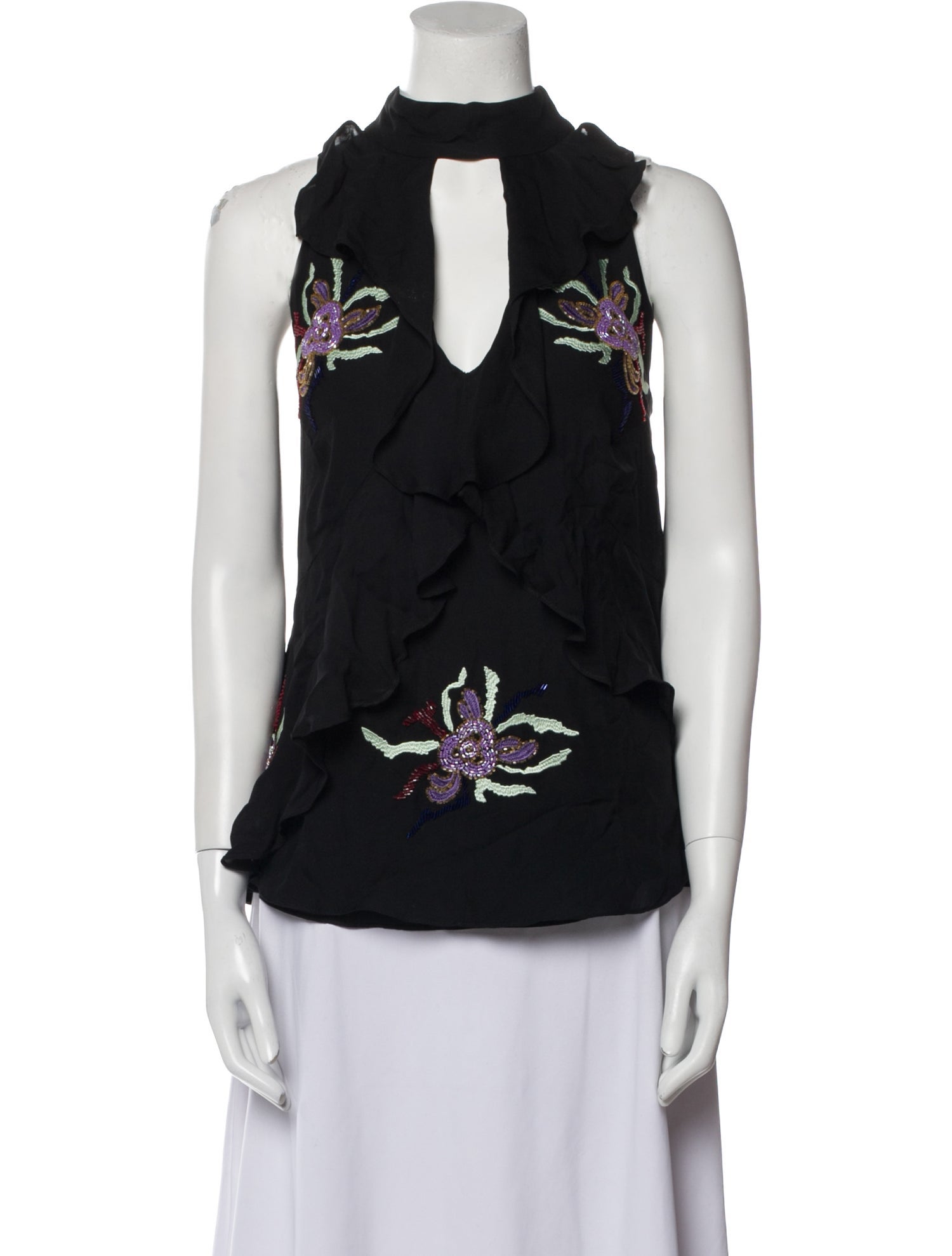 Cinq à Sept Silk Mock Neck Blouse