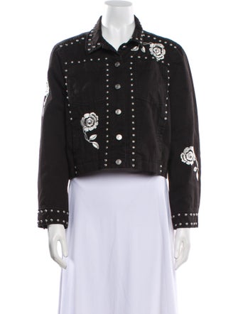 Cinq à Sept Graphic Print Denim Jacket