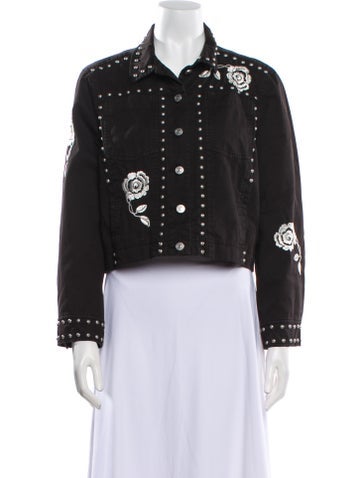 Cinq à Sept Jackets Graphic Print Denim Jacket L