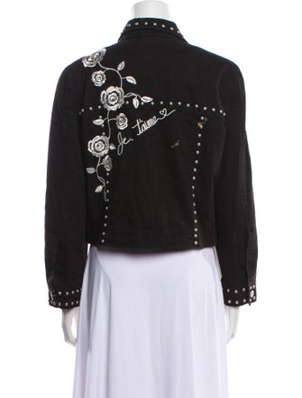 Cinq à Sept Graphic Print Denim Jacket