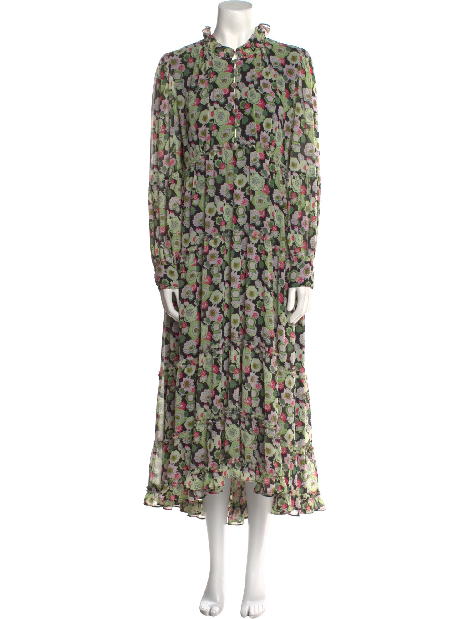 Cinq à Sept Floral Print Long Dress