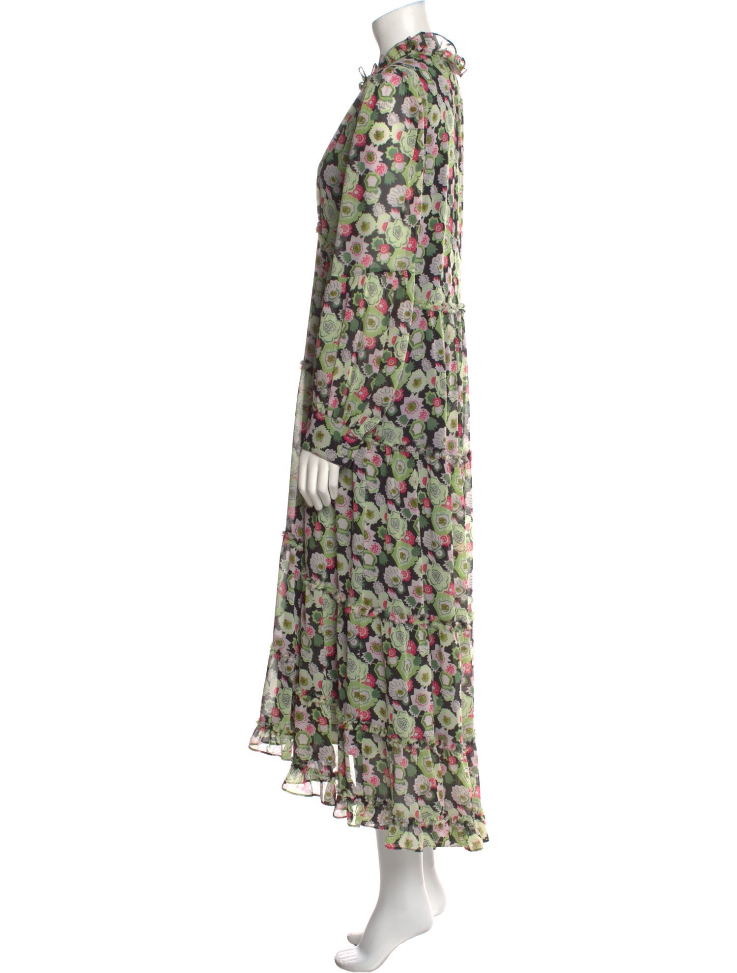 Cinq à Sept Floral Print Long Dress