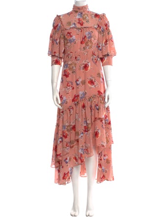 Cinq à Sept Floral Print Long Dress