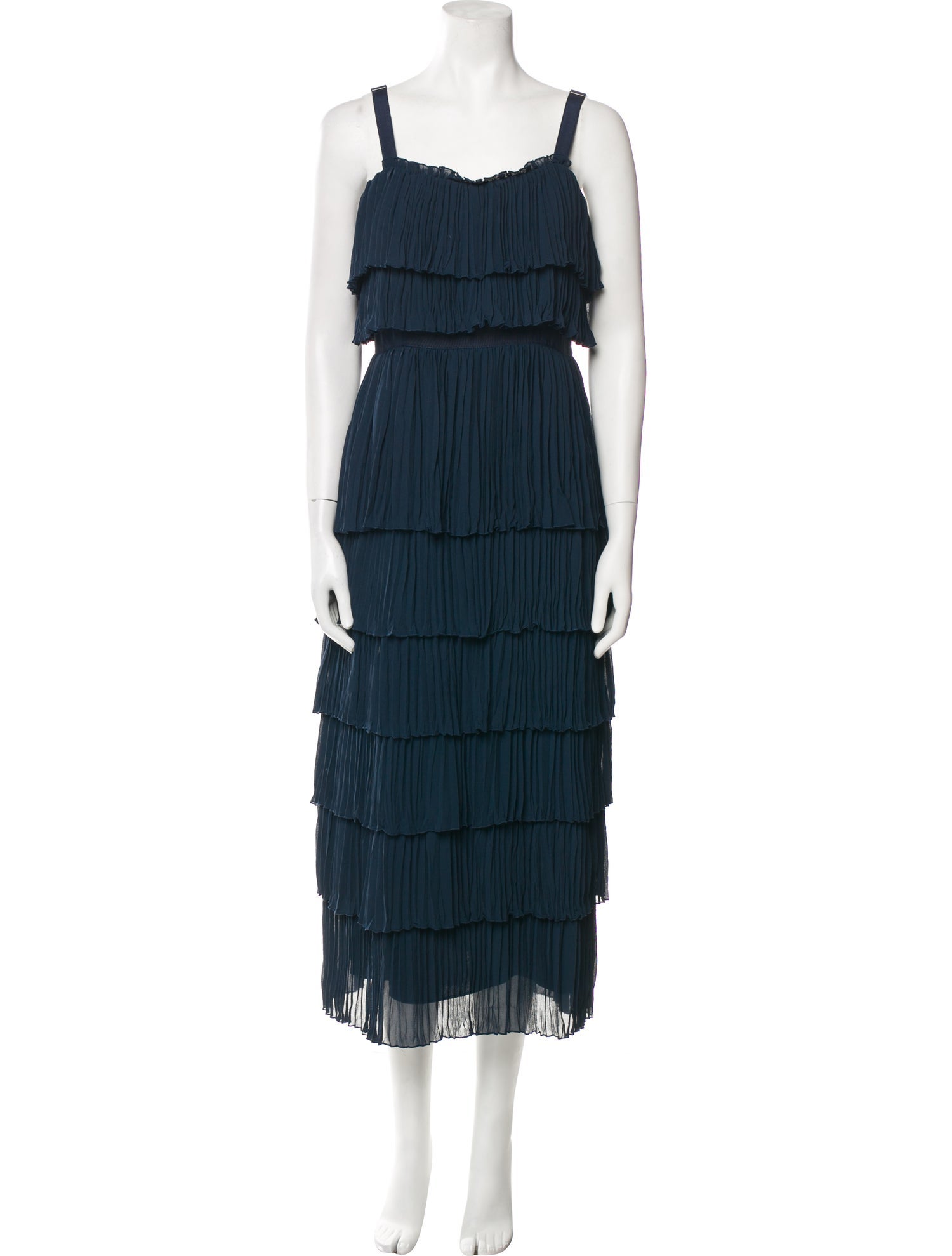 Cinq à Sept Square Neckline Midi Length Dress