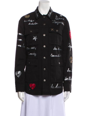 Cinq à Sept Printed Denim Jacket