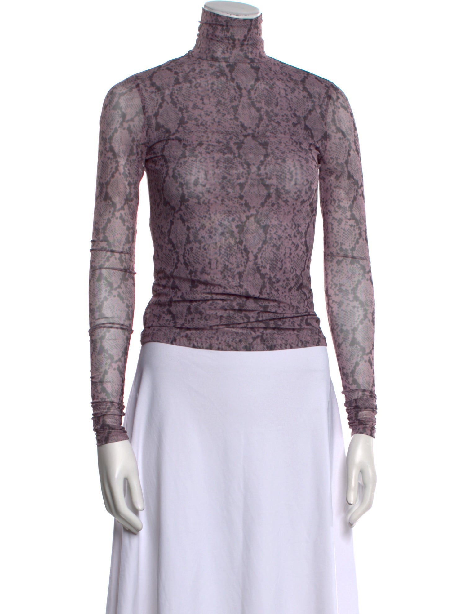 Cinq à Sept Animal Print Turtleneck Top