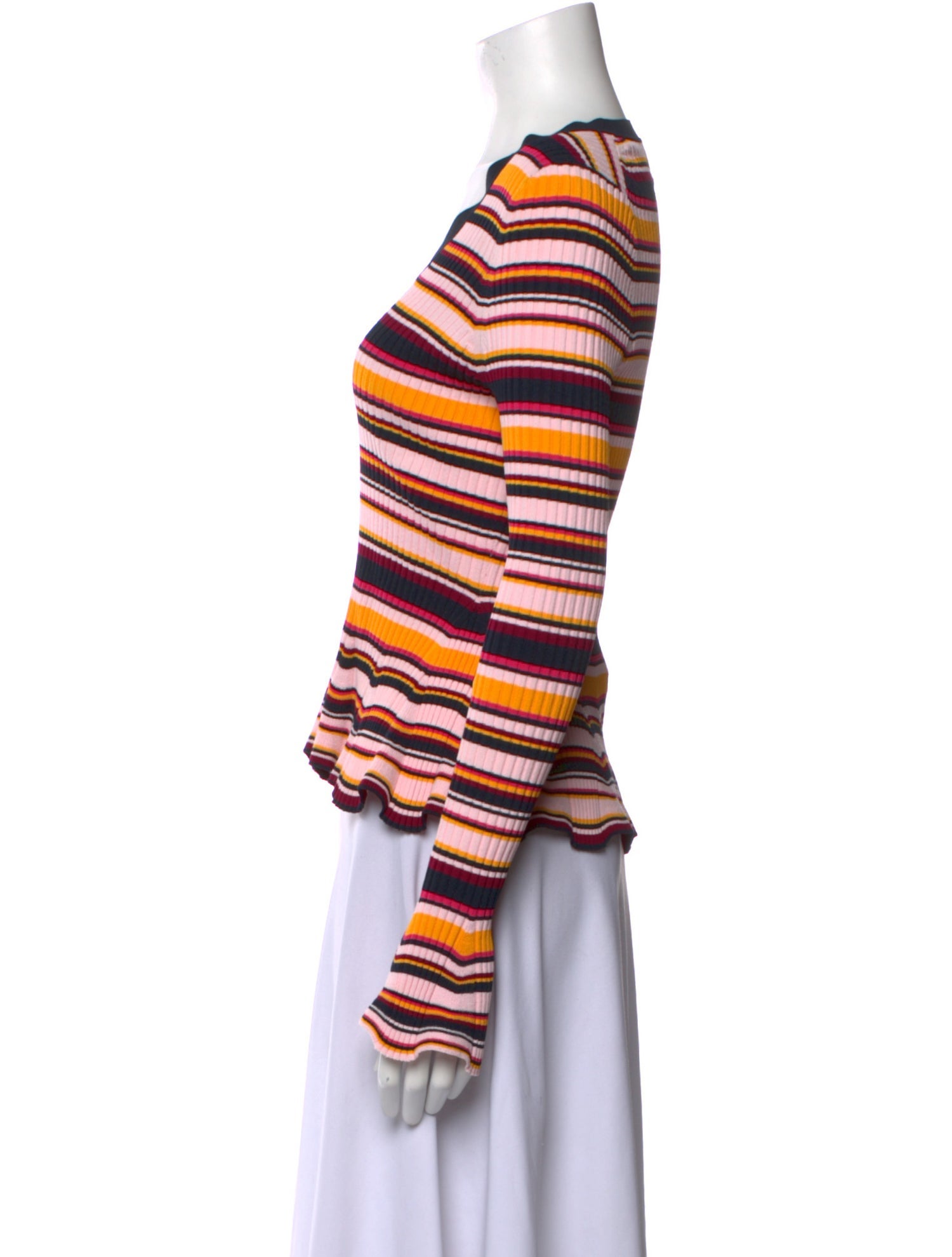 Cinq à Sept Striped V-Neck Top