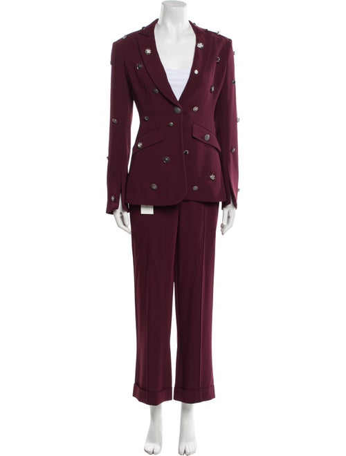 Cinq à Sept Wool Crystal Embellishments Pantsuit