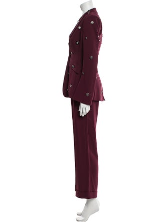 Cinq à Sept Wool Crystal Embellishments Pantsuit