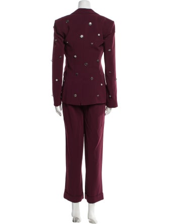Cinq à Sept Wool Crystal Embellishments Pantsuit