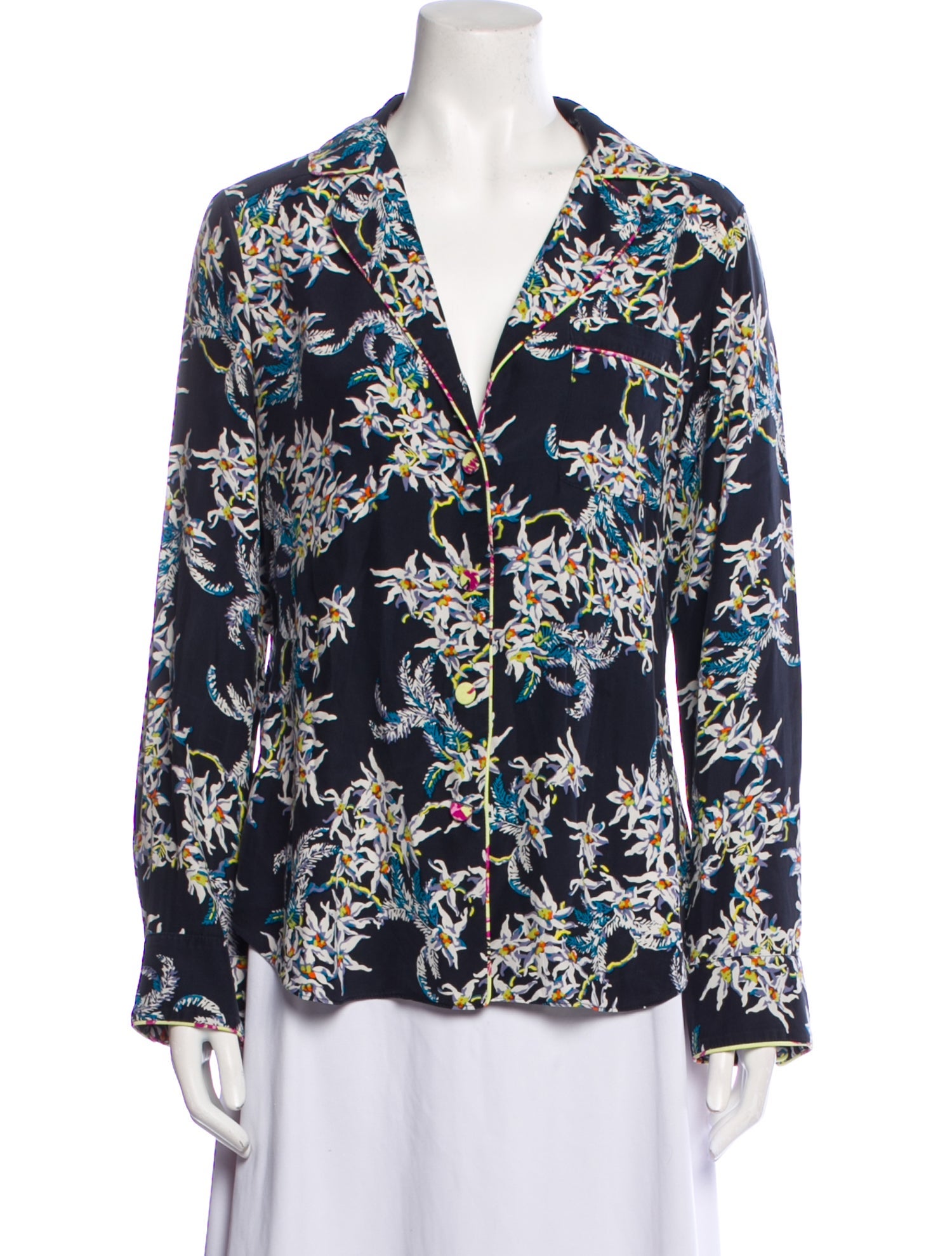 Cinq à Sept Silk Printed Pajamas