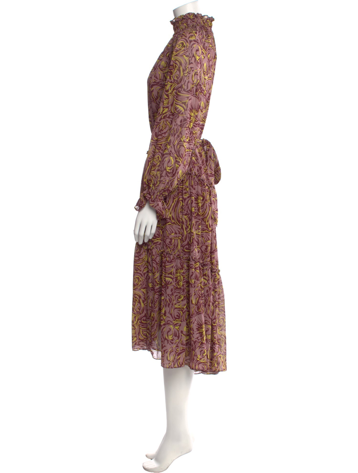Cinq à Sept Floral Print Midi Length Dress w/ Tags