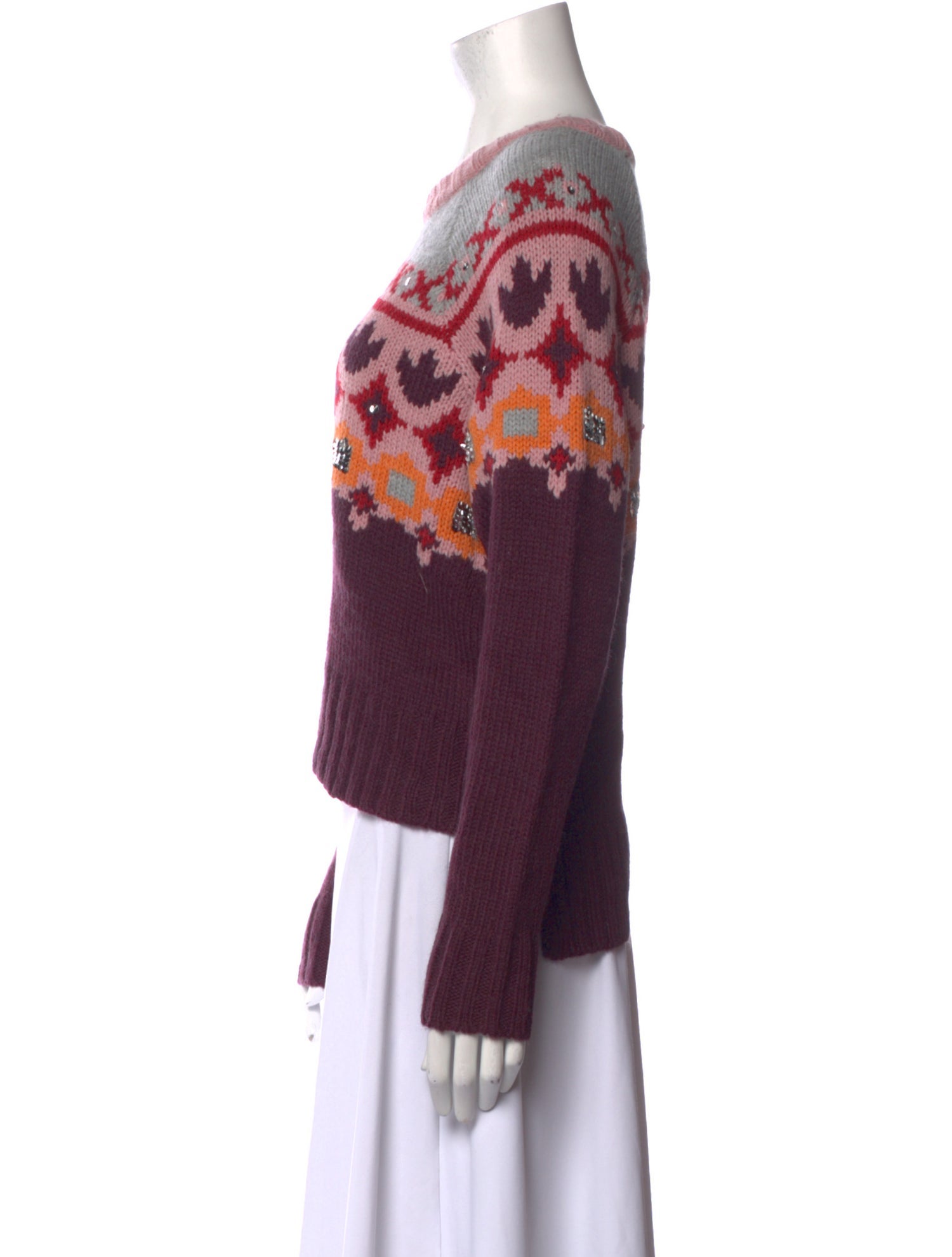 Cinq à Sept Printed Scoop Neck Sweater