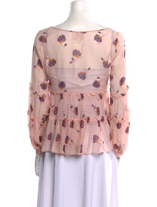 Cinq à Sept Floral Print Scoop Neck Top