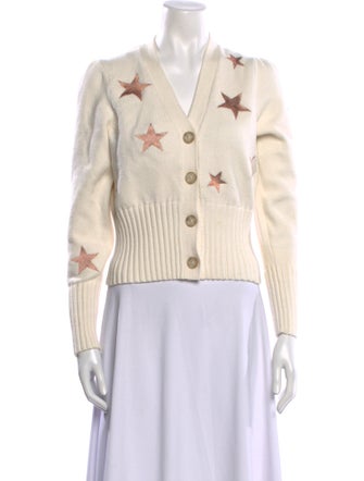 Cinq à Sept Printed V-Neck Sweater