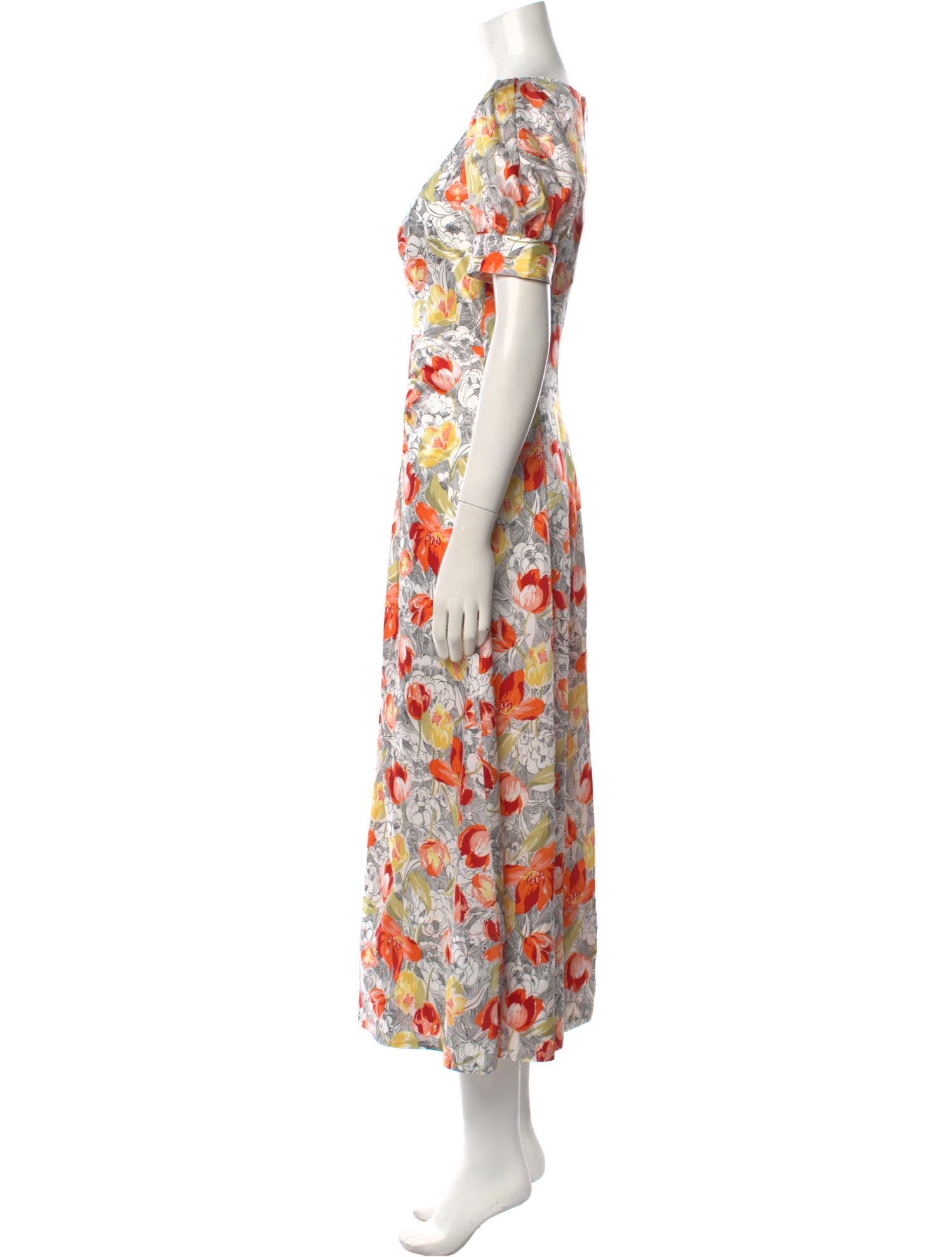 Cinq à Sept Floral Print Long Dress