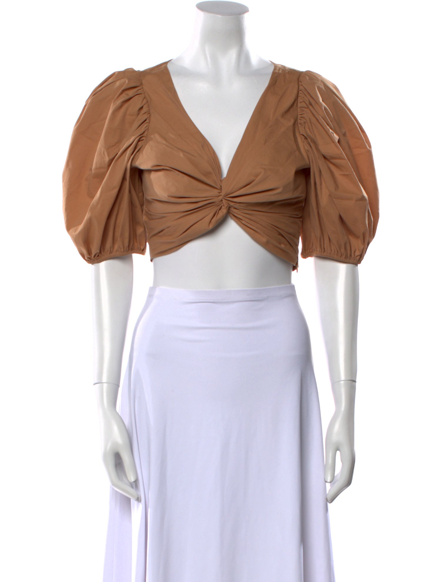 Cinq à Sept V-Neck Short Sleeve Crop Top