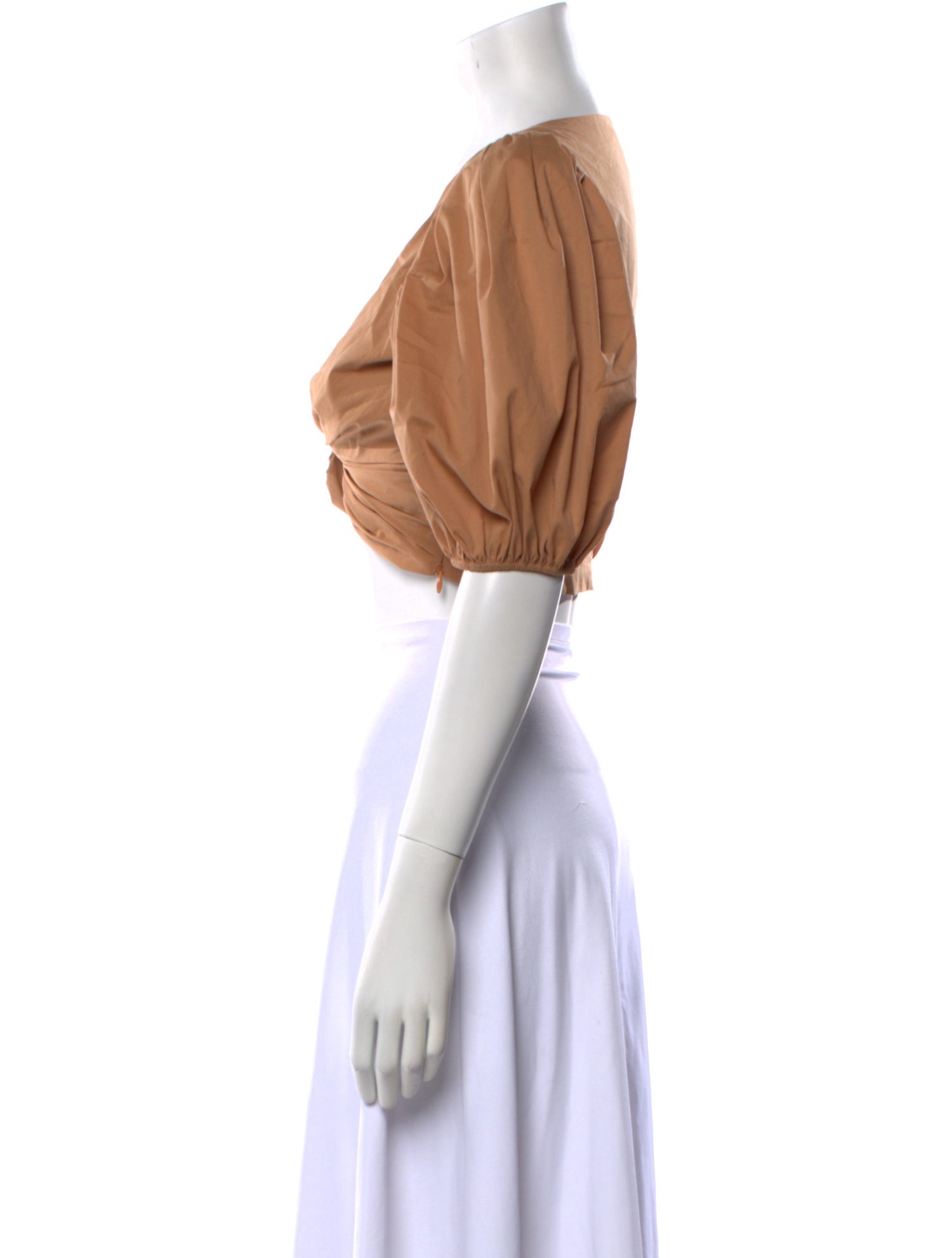 Cinq à Sept V-Neck Short Sleeve Crop Top