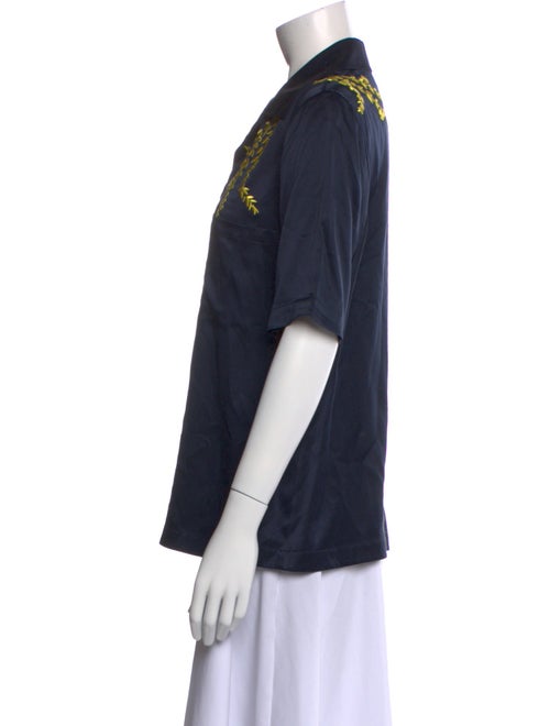 Cinq à Sept Silk Graphic Print Button-Up Top