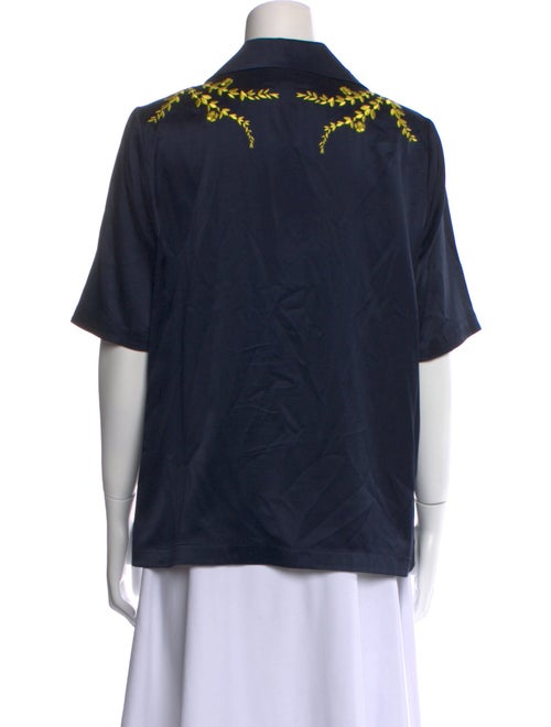 Cinq à Sept Silk Graphic Print Button-Up Top