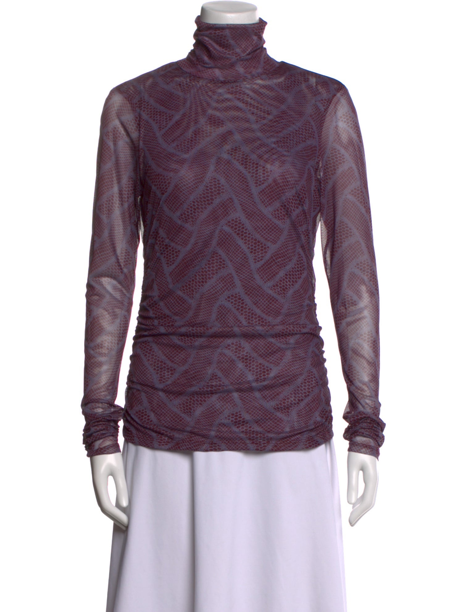 Cinq à Sept Lace Pattern Turtleneck Sweatshirt