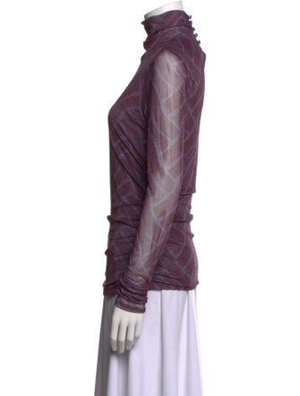 Cinq à Sept Lace Pattern Turtleneck Sweatshirt