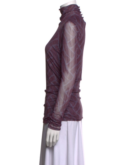 Cinq à Sept Lace Pattern Turtleneck Sweatshirt