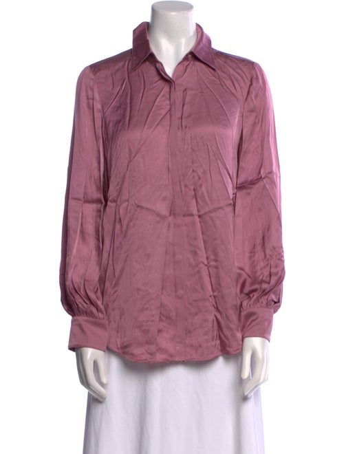 Cinq à Sept Silk Long Sleeve Button-Up Top