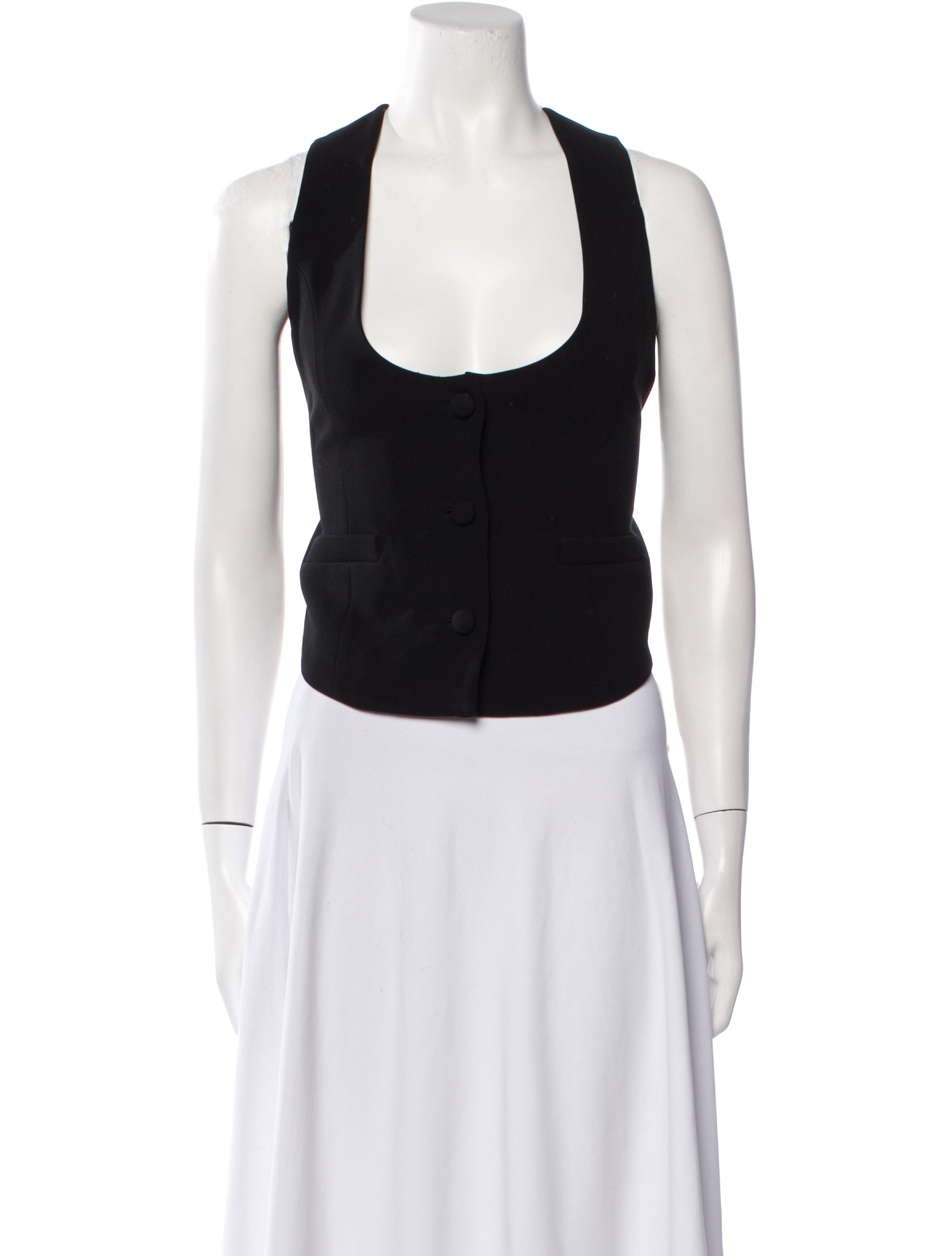 Cinq à Sept Scoop Neck Sleeveless Crop Top