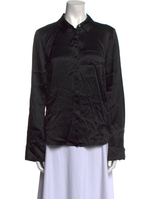 Cinq à Sept Silk Long Sleeve Button-Up Top