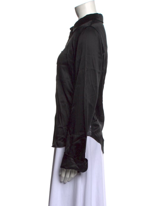 Cinq à Sept Silk Long Sleeve Button-Up Top