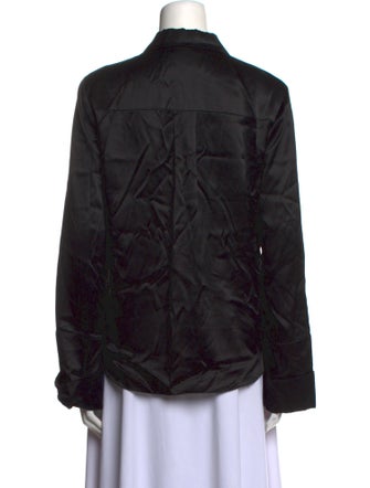 Cinq à Sept Silk Long Sleeve Button-Up Top