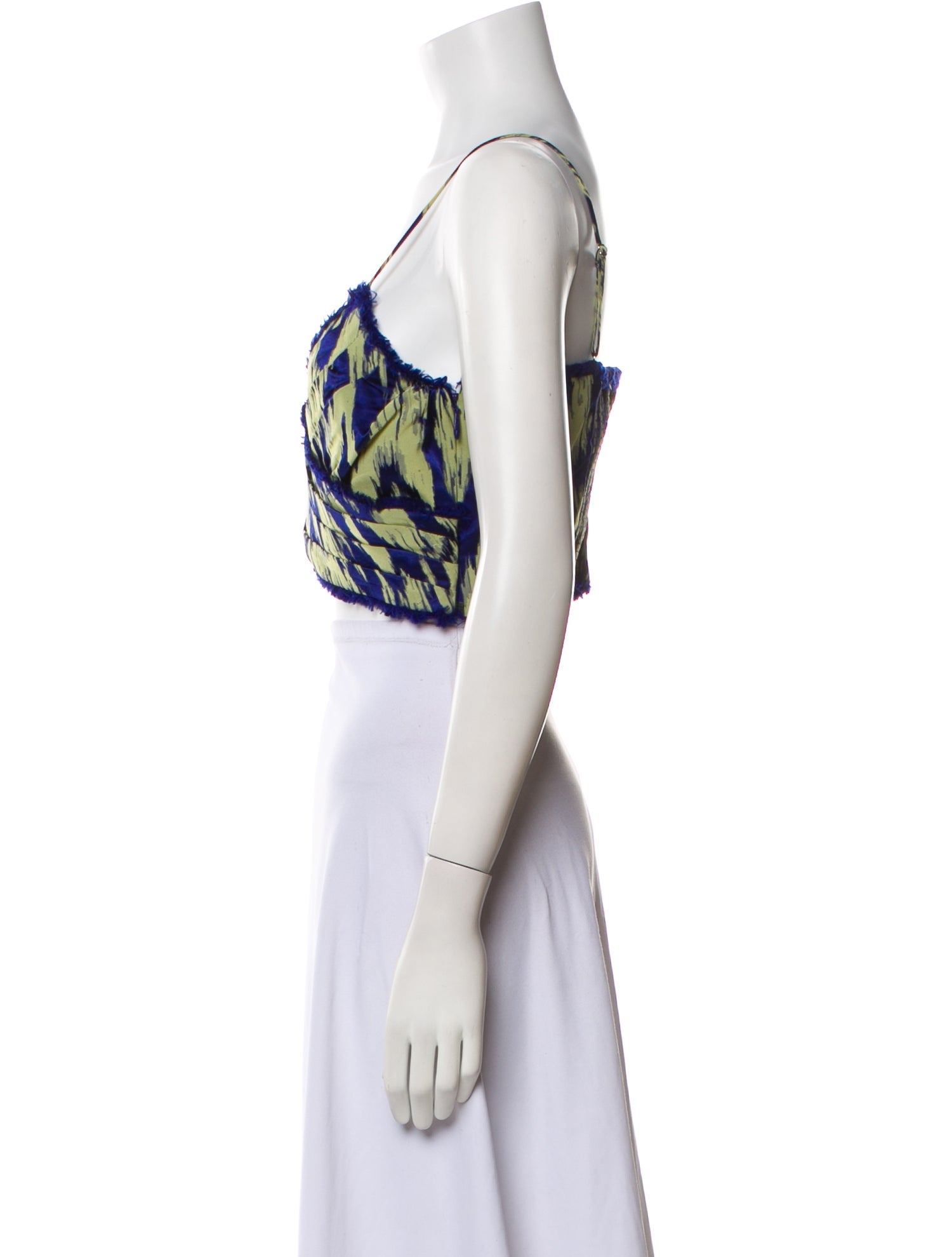 Cinq à Sept Printed V-Neck Crop Top w/ Tags