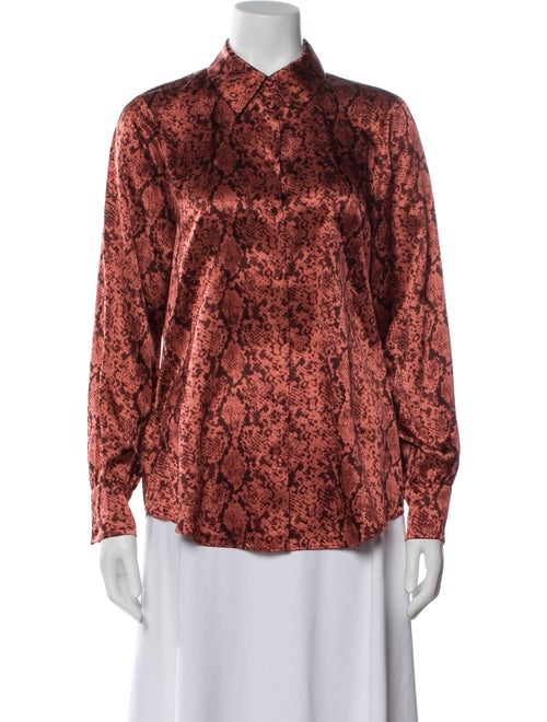 Cinq à Sept Silk Printed Button-Up Top