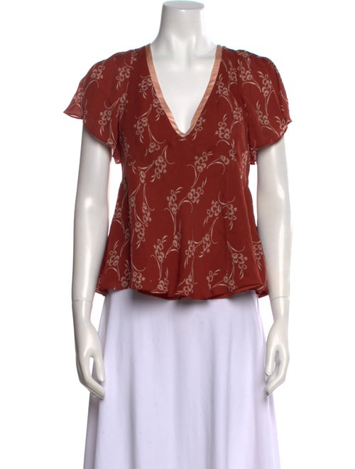 Cinq à Sept Silk Floral Print Blouse