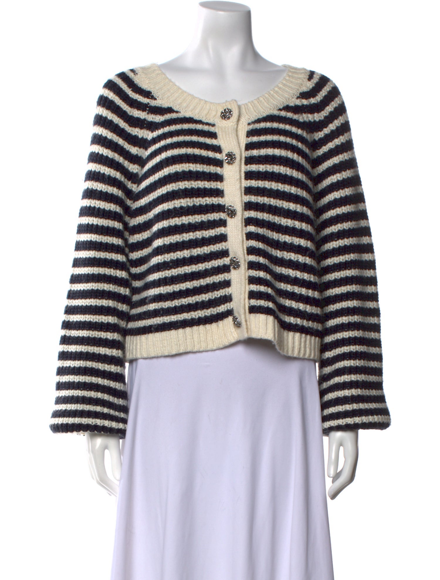 Cinq à Sept Striped Scoop Neck Sweater