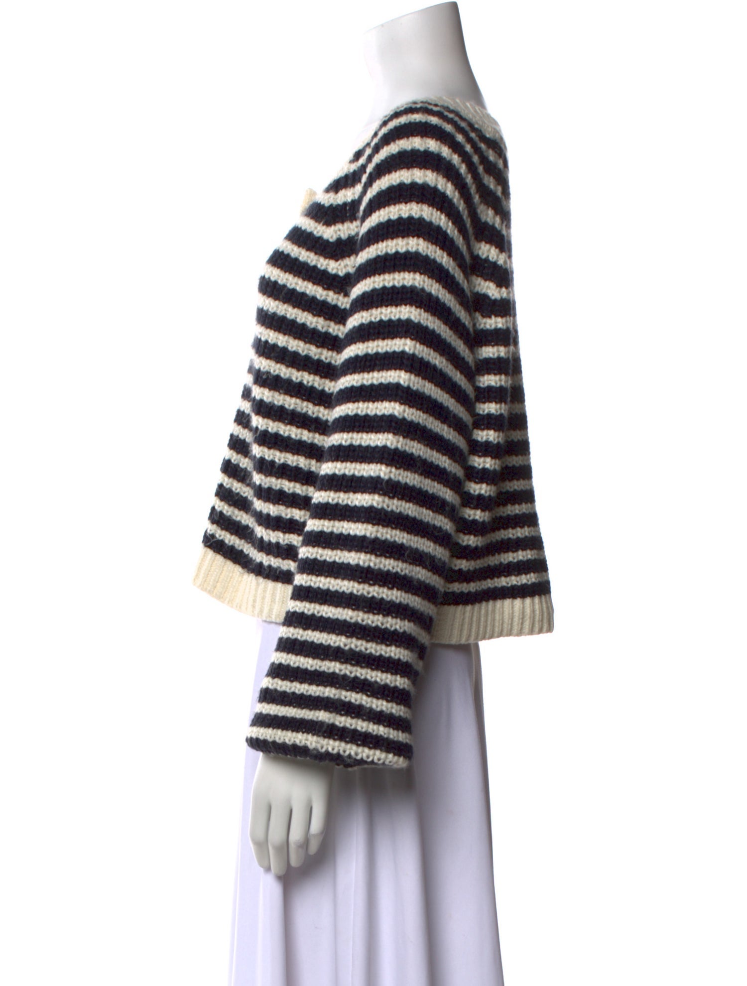 Cinq à Sept Striped Scoop Neck Sweater