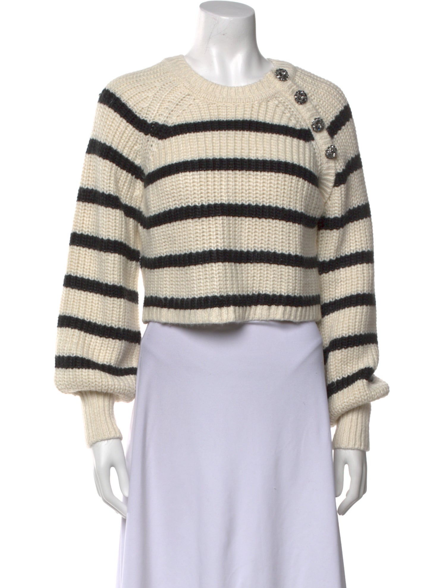 Cinq à Sept Striped Crew Neck Sweater