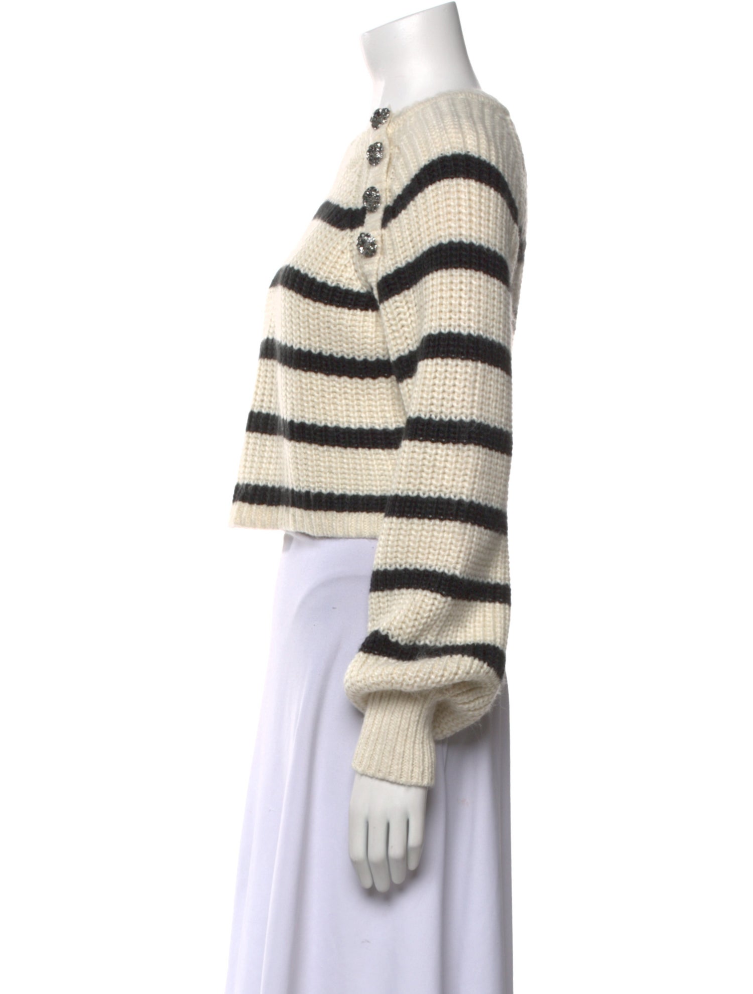 Cinq à Sept Striped Crew Neck Sweater