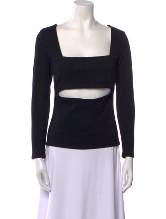 Cinq à Sept Square Neckline Long Sleeve Top