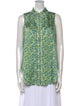 Cinq à Sept Floral Print Sleeveless Button-Up Top
