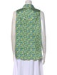 Cinq à Sept Floral Print Sleeveless Button-Up Top