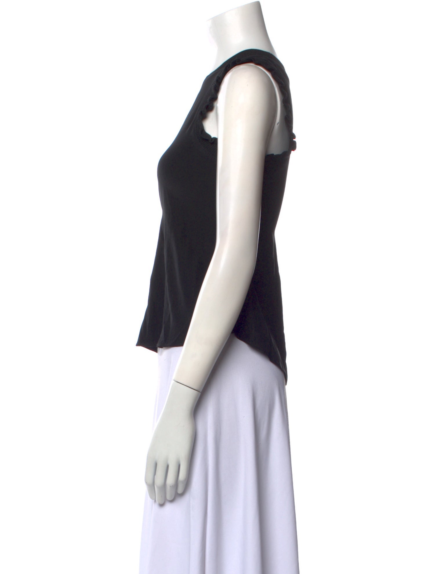 Cinq à Sept Silk Crew Neck Crop Top