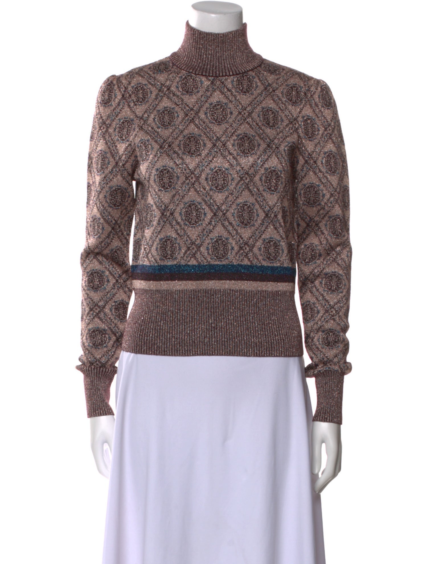 Cinq à Sept Printed Turtleneck Sweater