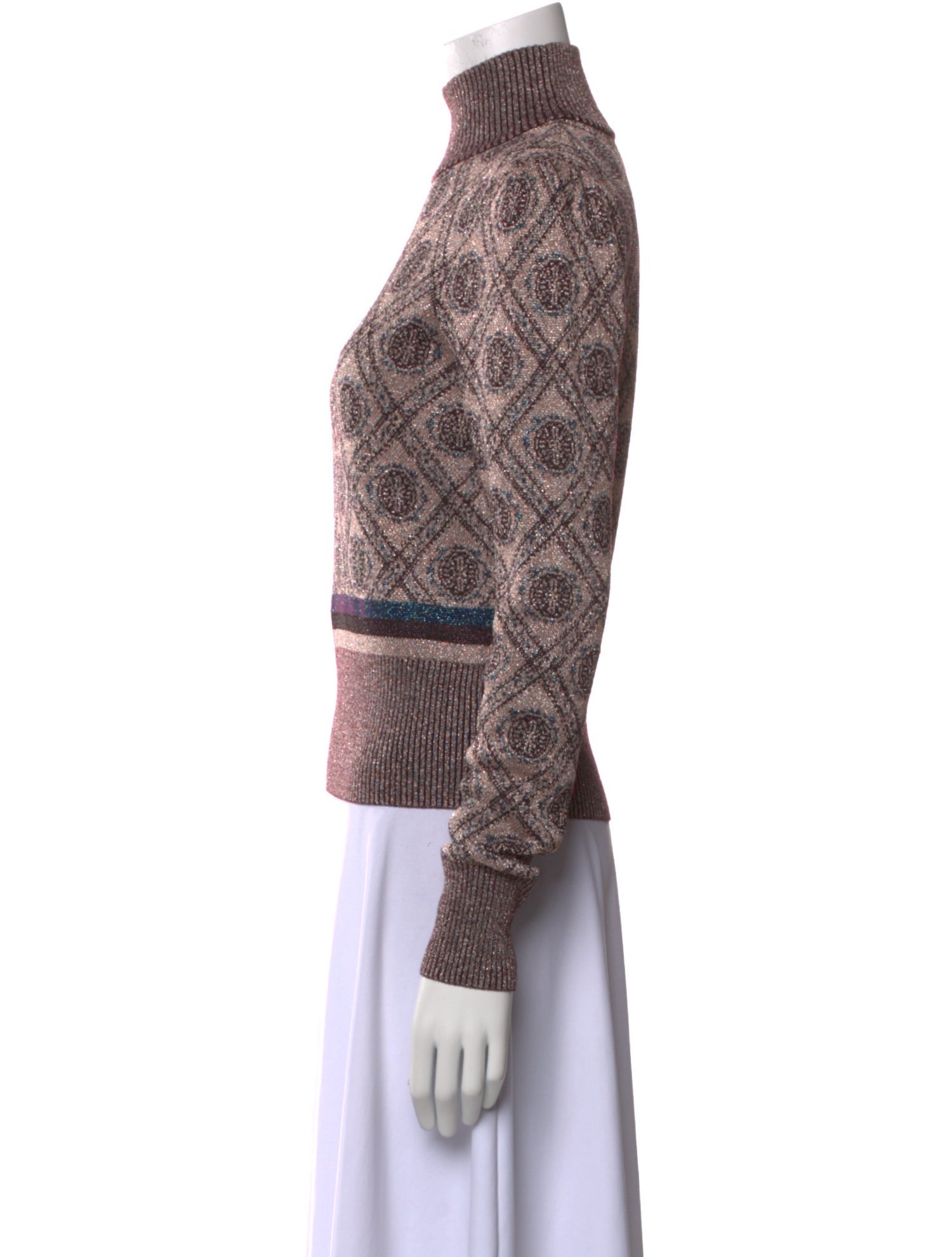 Cinq à Sept Printed Turtleneck Sweater