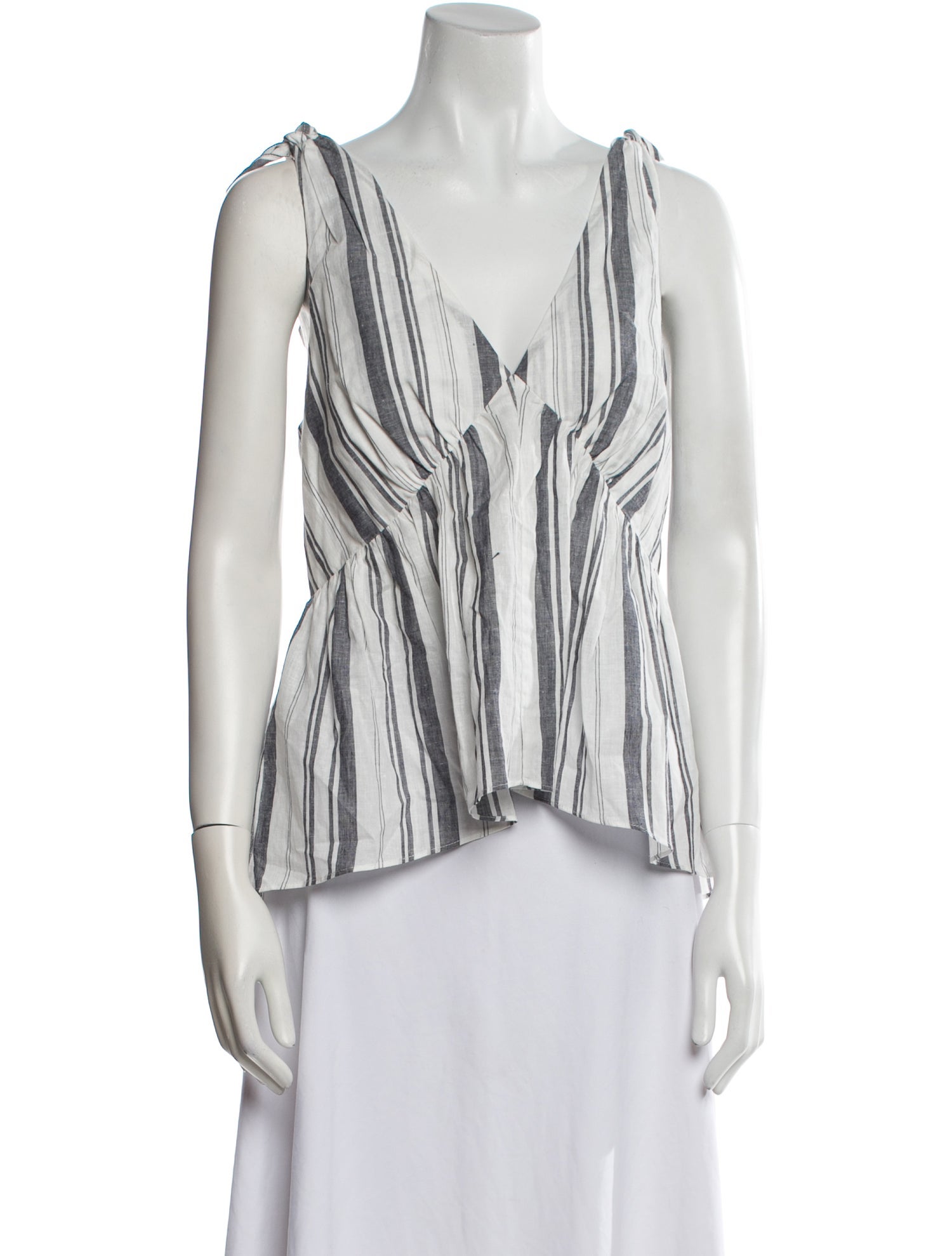 Cinq à Sept Striped V-Neck Top