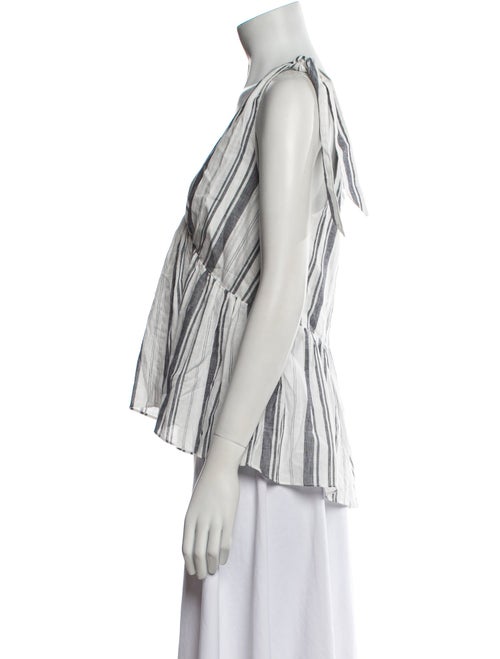 Cinq à Sept Striped V-Neck Top