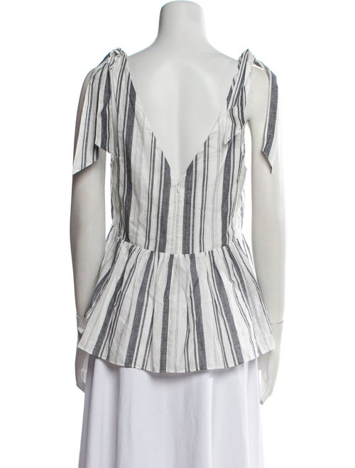 Cinq à Sept Striped V-Neck Top