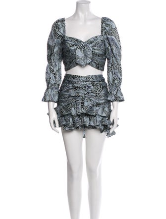 Cinq à Sept Animal Print Skirt Set