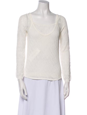 Cinq à Sept Square Neckline Three-Quarter Sleeve Tank Top